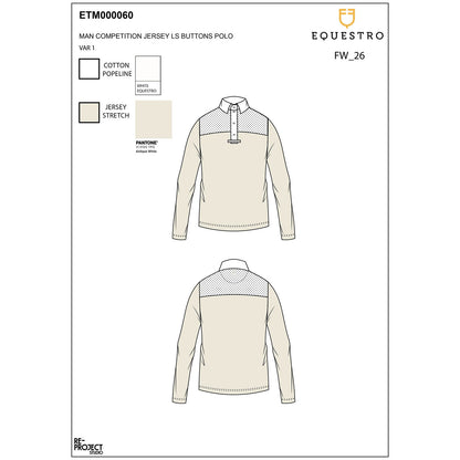 Equestro Men's long-sleeved competition polo shirt