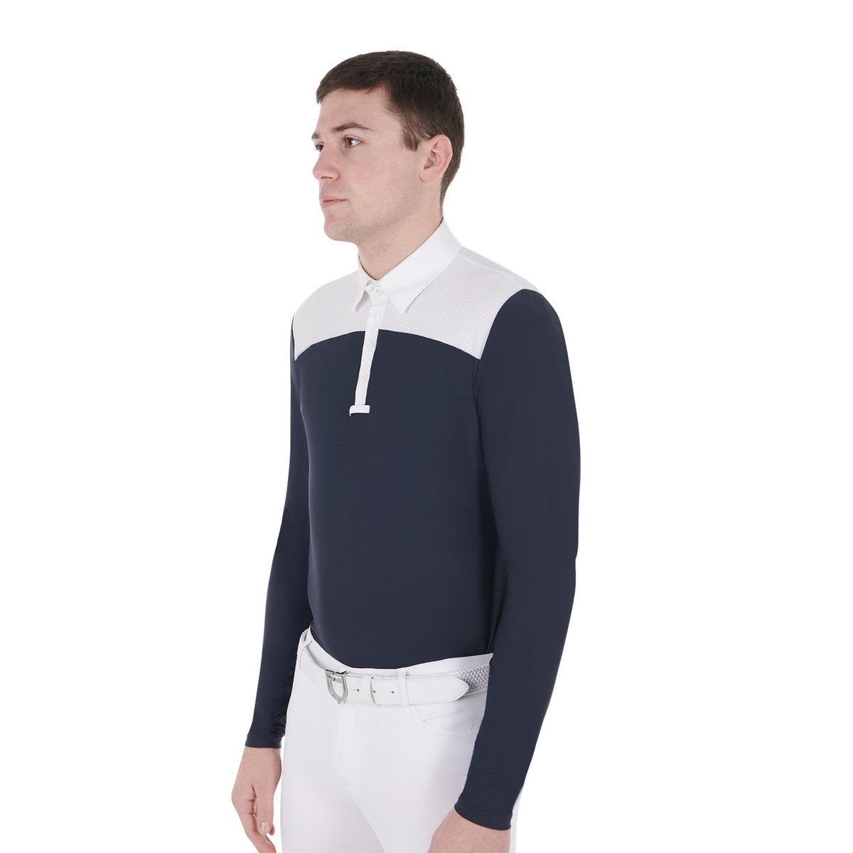 Equestro Men's long-sleeved competition polo shirt