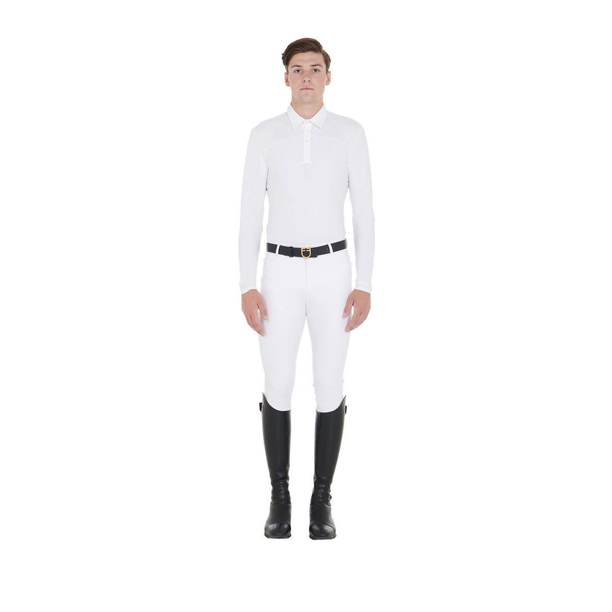 Equestro Men's long-sleeved competition polo shirt