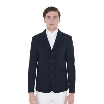 Equestro Men's competition jacket with contrasting embroidered logo