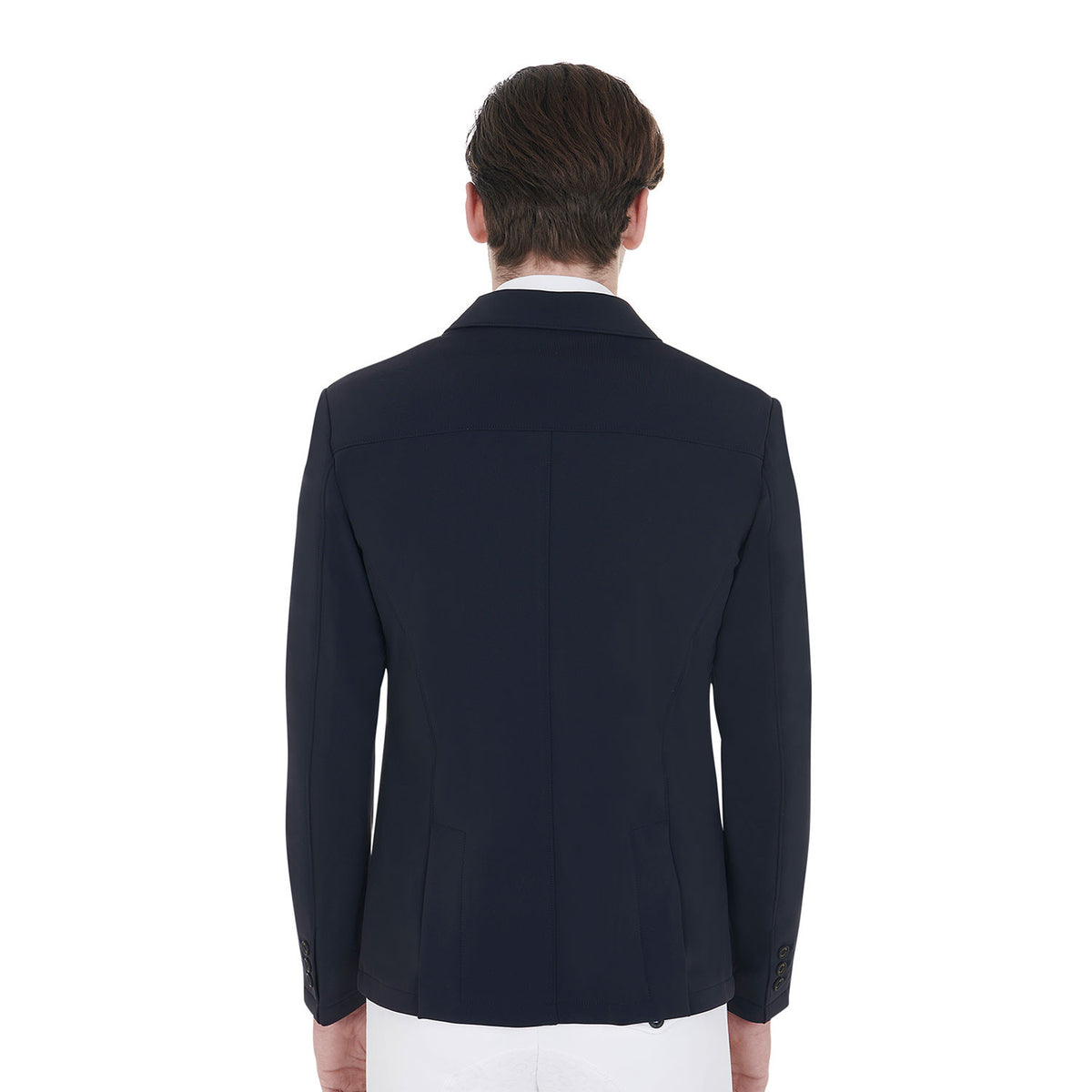 Equestro Men's competition jacket with contrasting embroidered logo