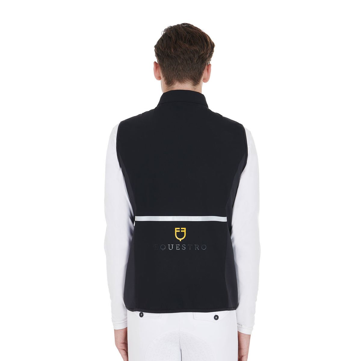Equestro Men's slim fit vest in technical fabric