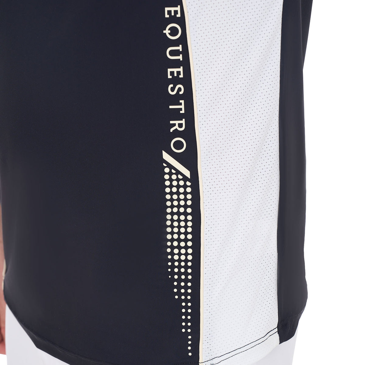 Equestro Men's slim fit polo shirt in technical fabric with piping