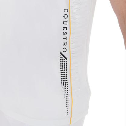 Equestro Men's slim fit polo shirt in technical fabric with piping