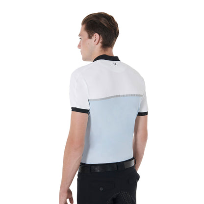 Equestro Men's slim fit training polo shirt with front logo