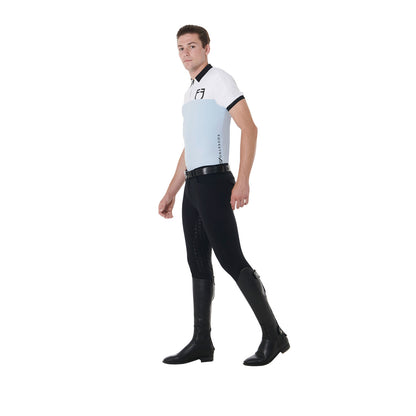 Equestro Men's slim fit training polo shirt with front logo