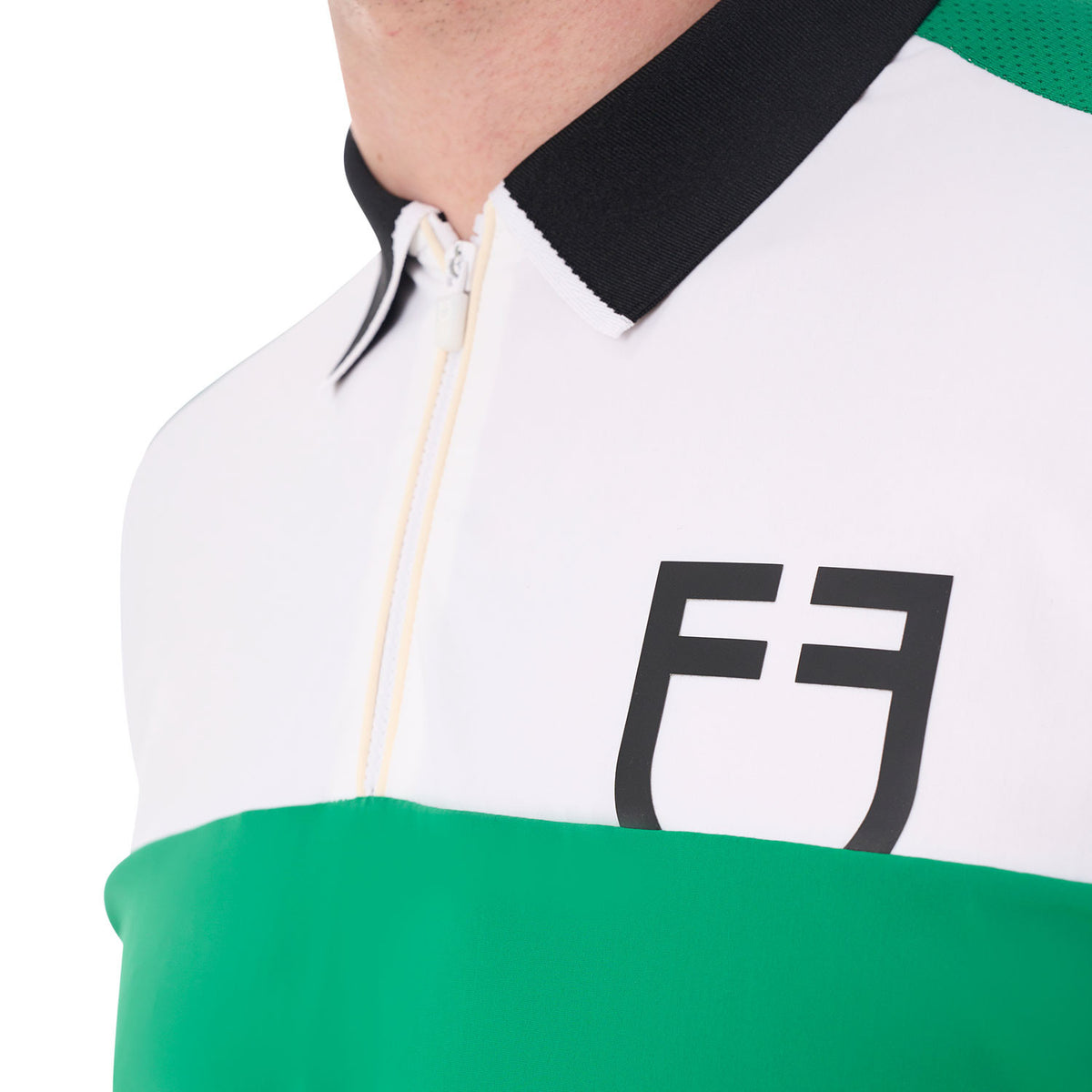 Equestro Men's slim fit training polo shirt with front logo