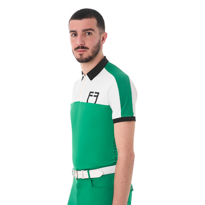 Equestro Men's slim fit training polo shirt with front logo