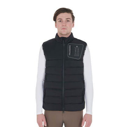 Equestro Men's stretch fabric vest silicone patch