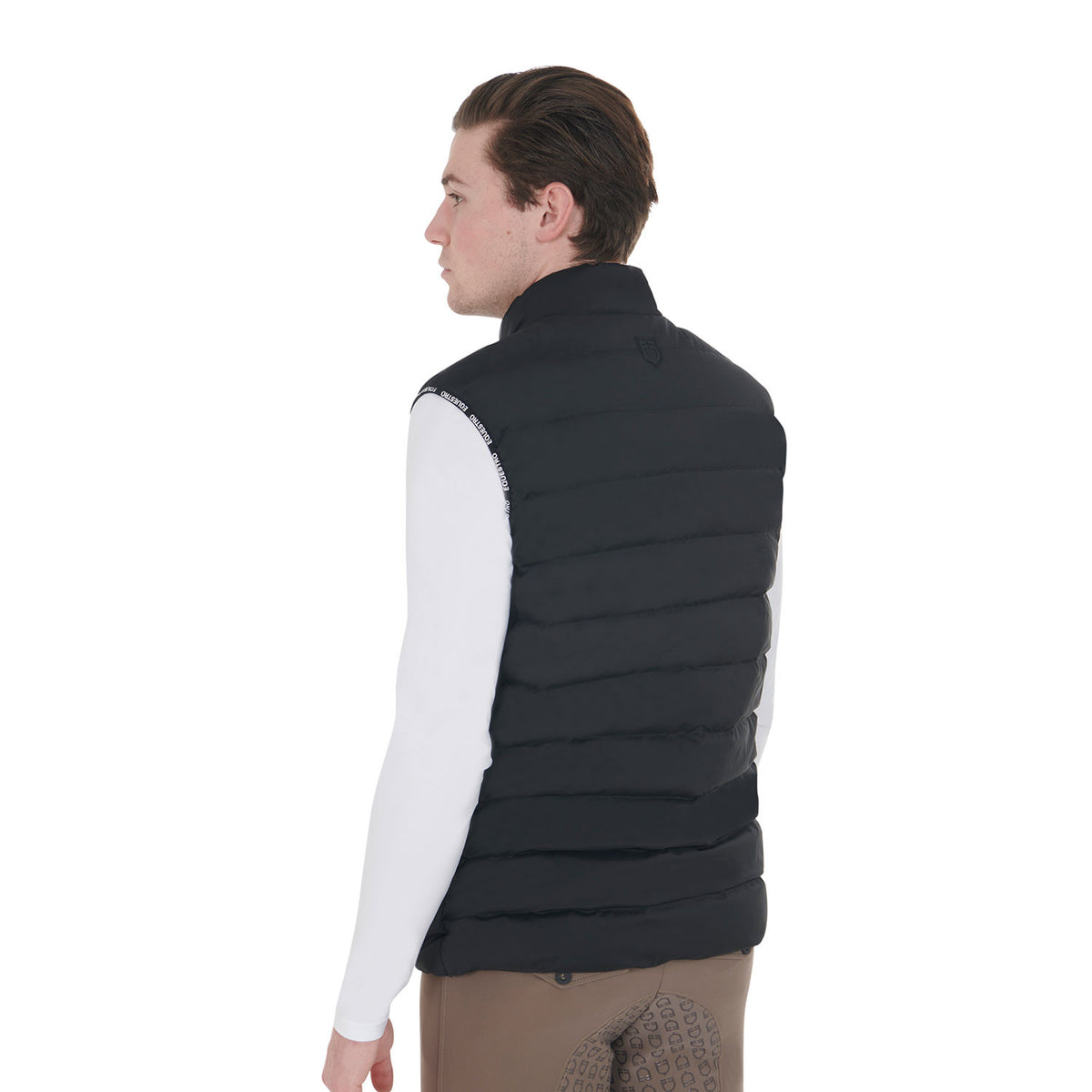 Equestro Men's stretch fabric vest silicone patch