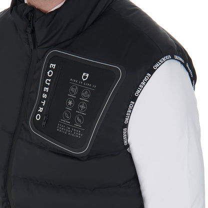Equestro Men's stretch fabric vest silicone patch