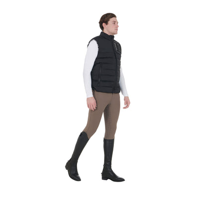 Equestro Men's stretch fabric vest silicone patch
