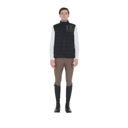 Equestro Men's stretch fabric vest silicone patch