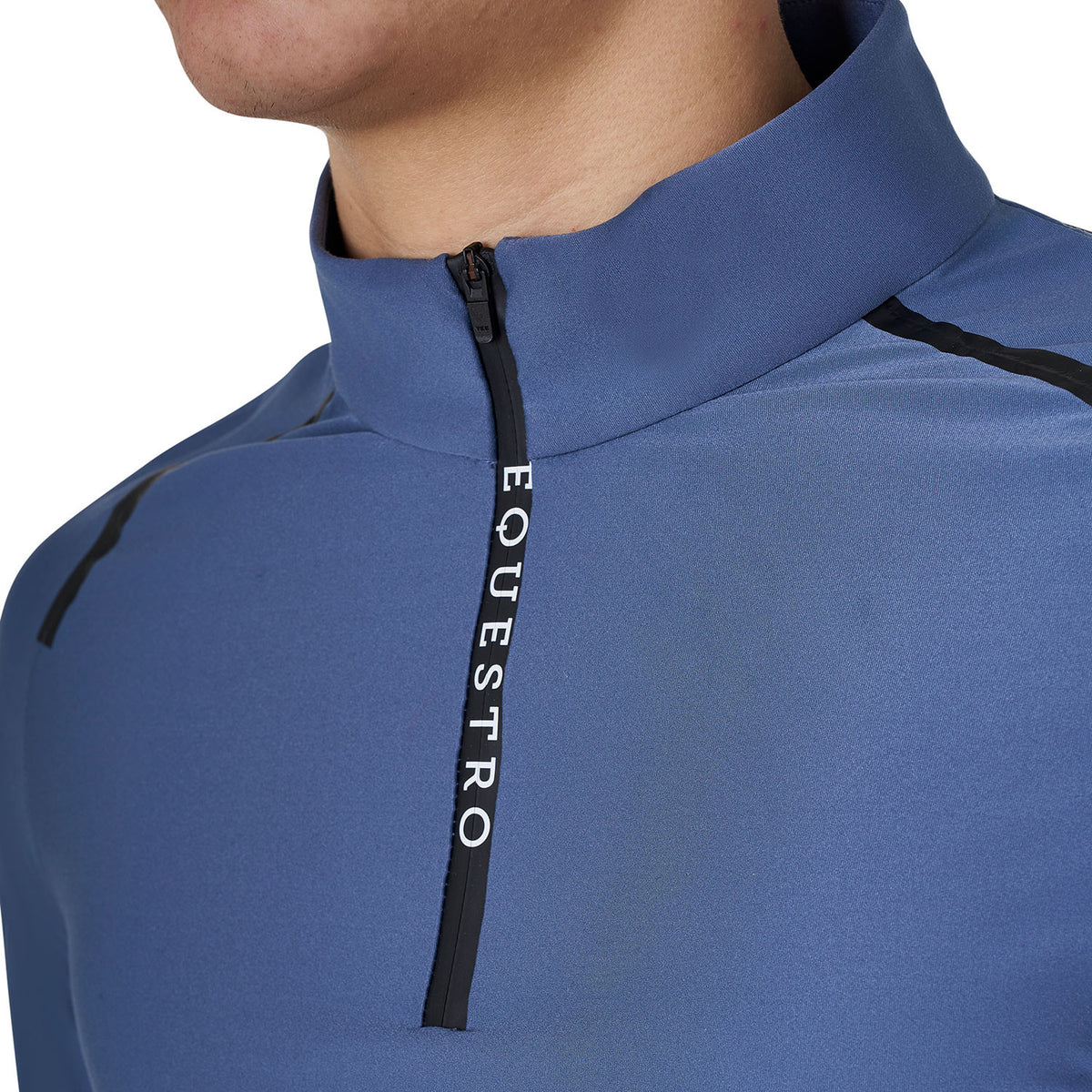 Equestro Men's slim fit long sleeve training polo shirt