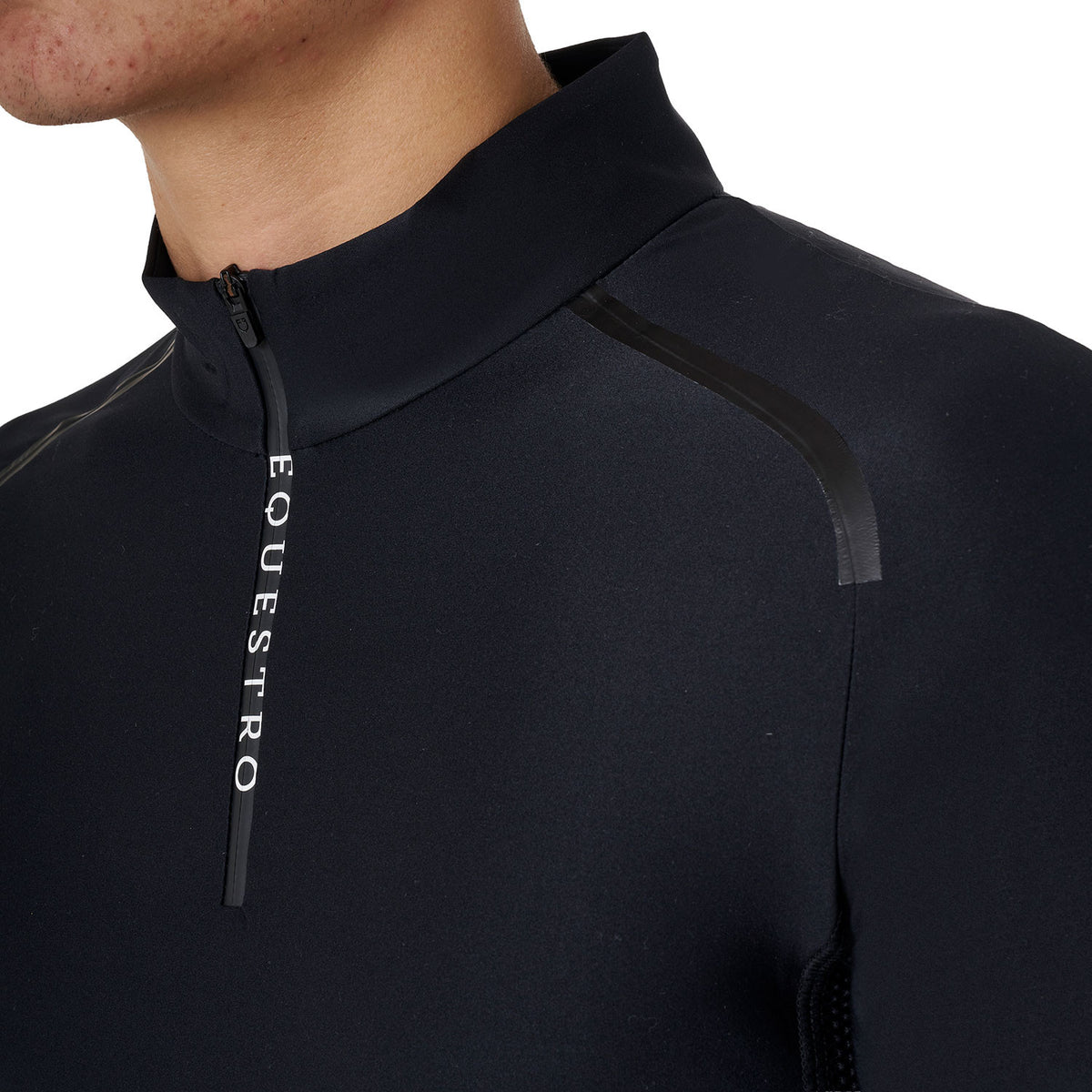 Equestro Men's slim fit long sleeve training polo shirt