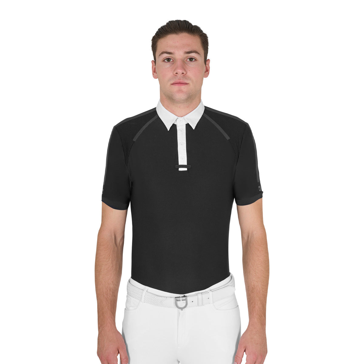 Equestro Men's slim fit short sleeve competition polo shirt