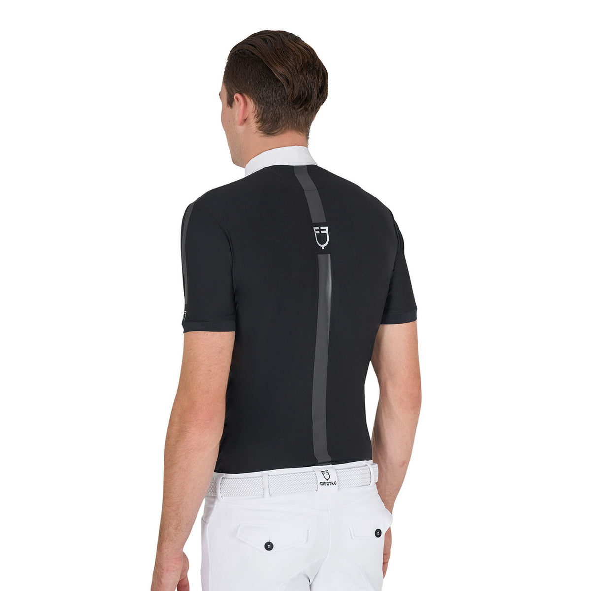 Equestro Men's slim fit short sleeve competition polo shirt
