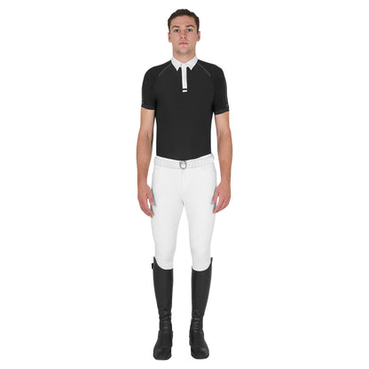 Equestro Men's slim fit short sleeve competition polo shirt
