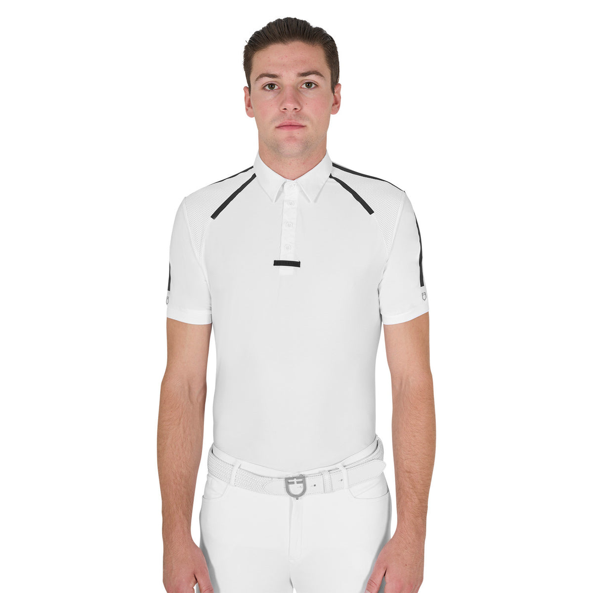 Equestro Men's slim fit short sleeve competition polo shirt