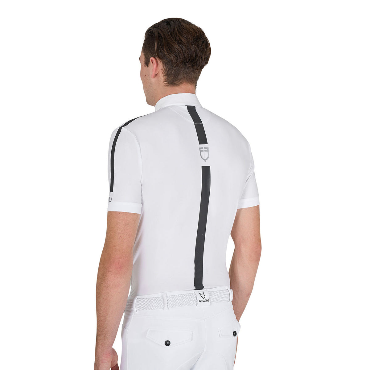 Equestro Men's slim fit short sleeve competition polo shirt