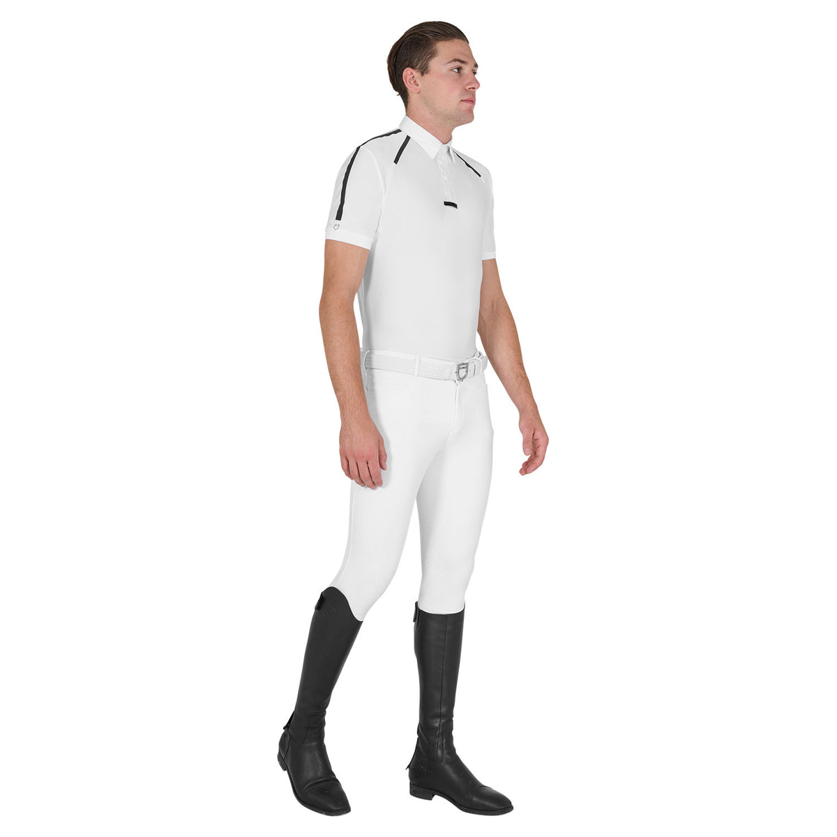 Equestro Men's slim fit short sleeve competition polo shirt