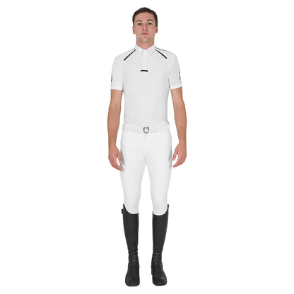 Equestro Men's slim fit short sleeve competition polo shirt