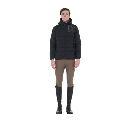 Equestro Men's stretch fabric down jacket silicone patch