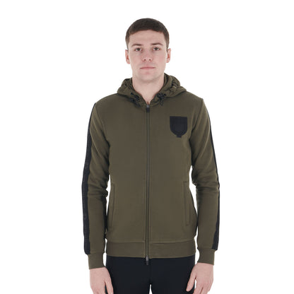Equestro Men's hooded sweatshirt fleece inside