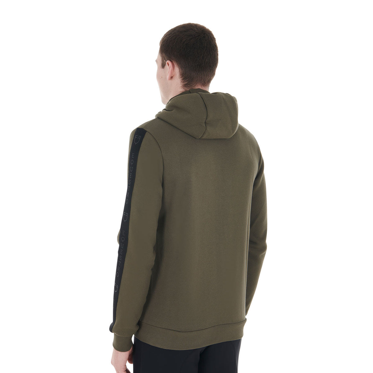 Equestro Men's hooded sweatshirt fleece inside