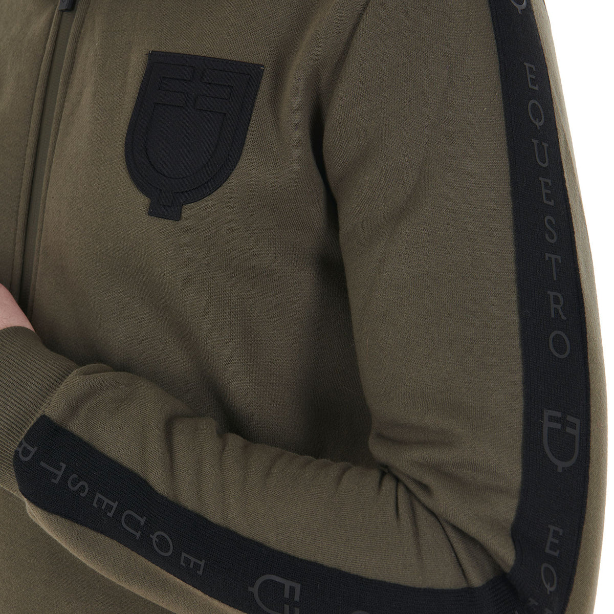 Equestro Men's hooded sweatshirt fleece inside