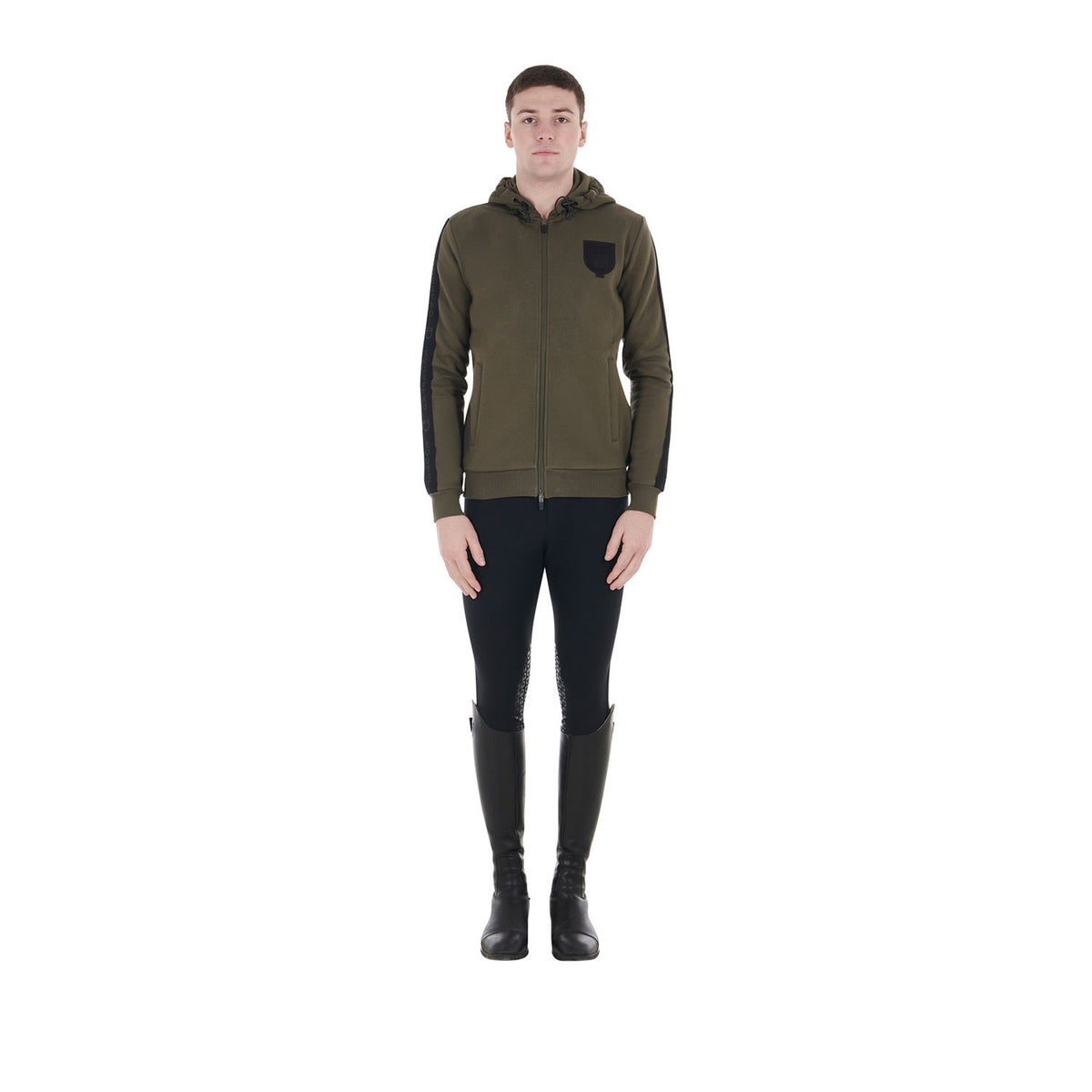 Equestro Men's hooded sweatshirt fleece inside