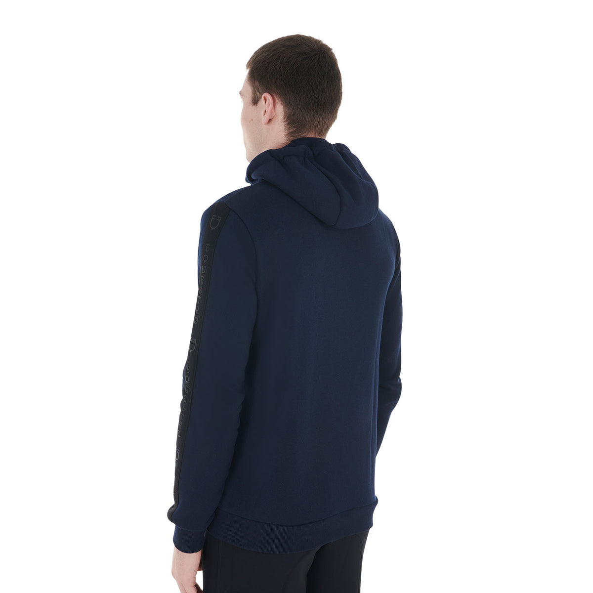 Equestro Men's hooded sweatshirt fleece inside