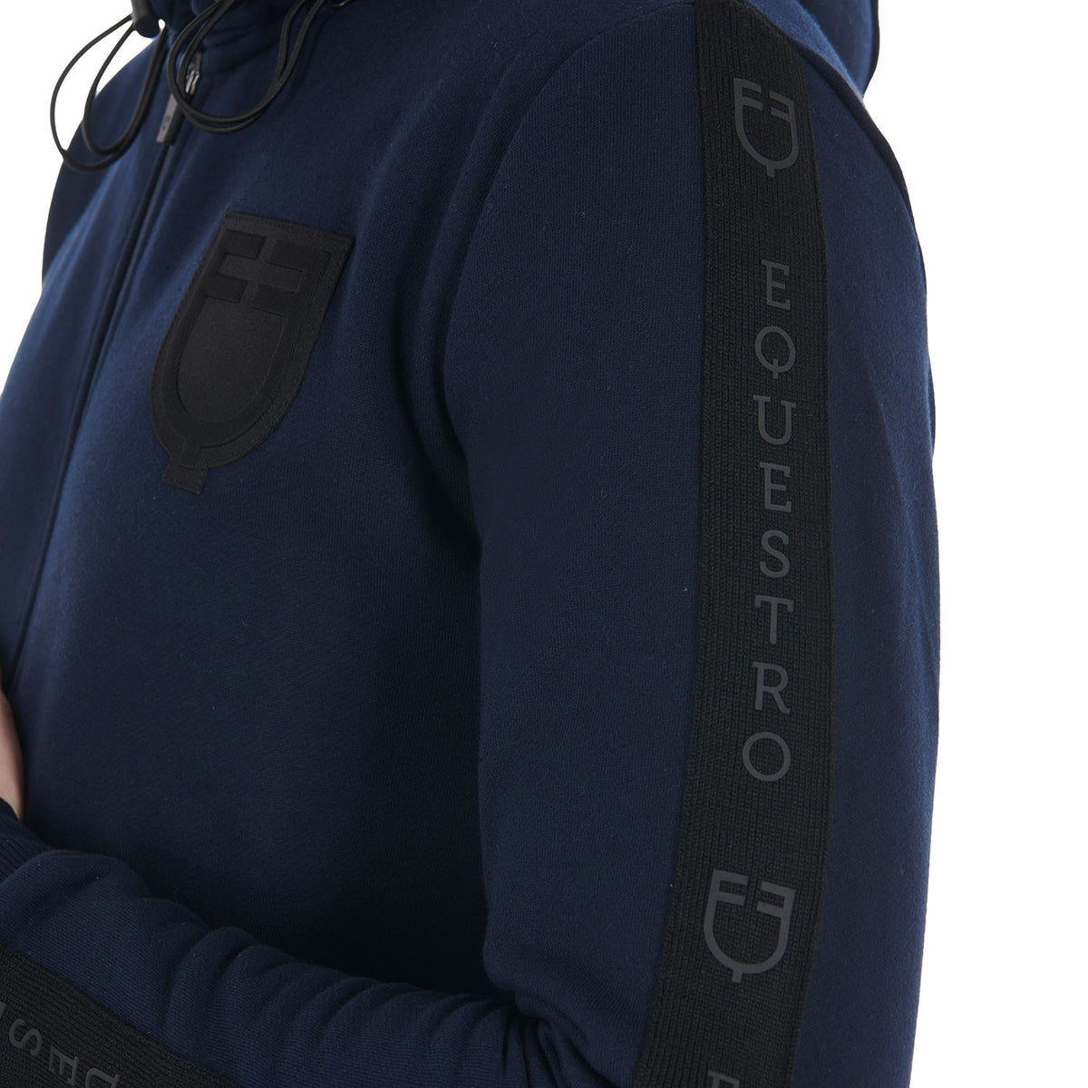 Equestro Men's hooded sweatshirt fleece inside