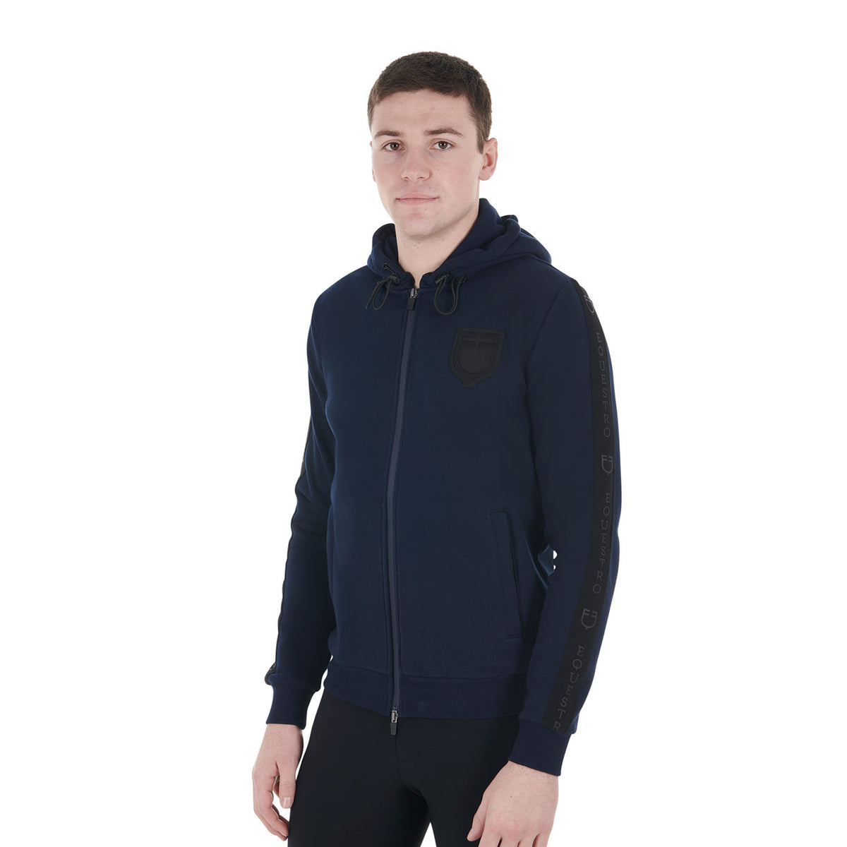 Equestro Men's hooded sweatshirt fleece inside