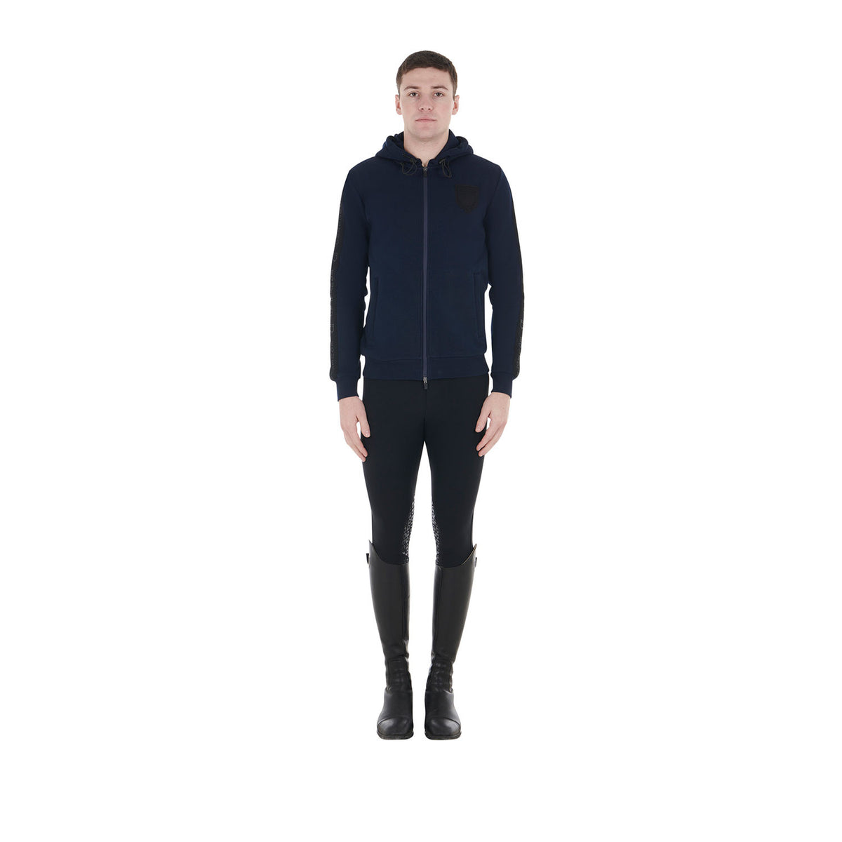 Equestro Men's hooded sweatshirt fleece inside