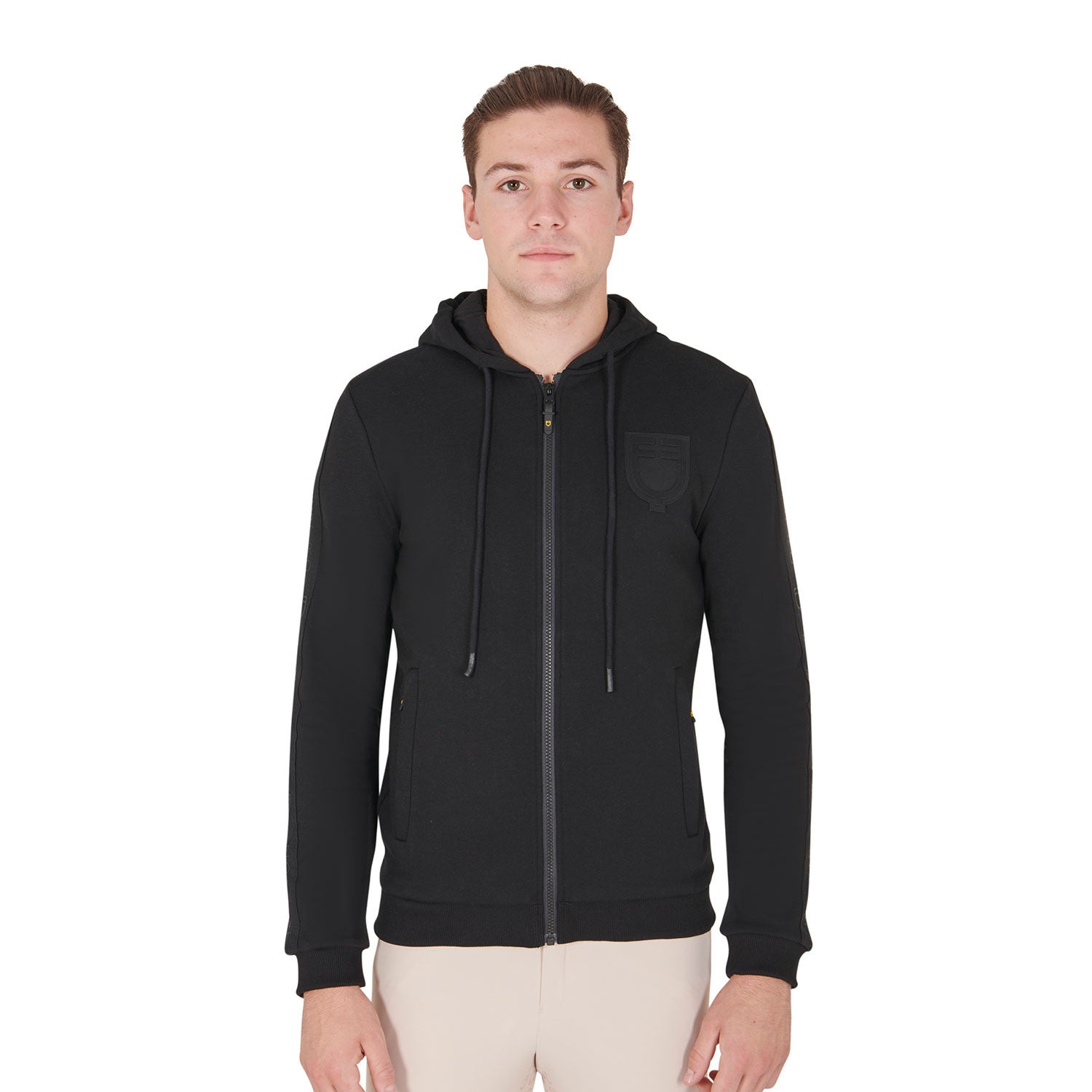 Equestro Men's hooded sweatshirt fleece inside