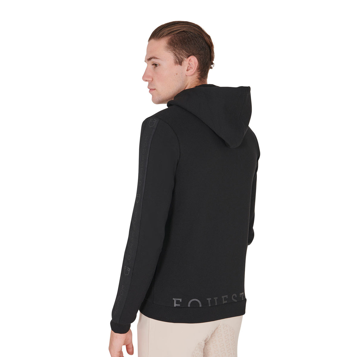 Equestro Men's hooded sweatshirt fleece inside