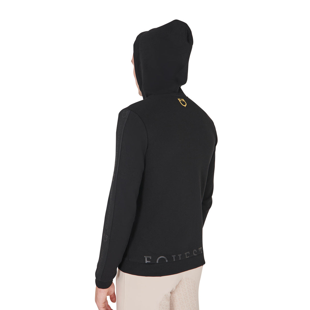 Equestro Men's hooded sweatshirt fleece inside