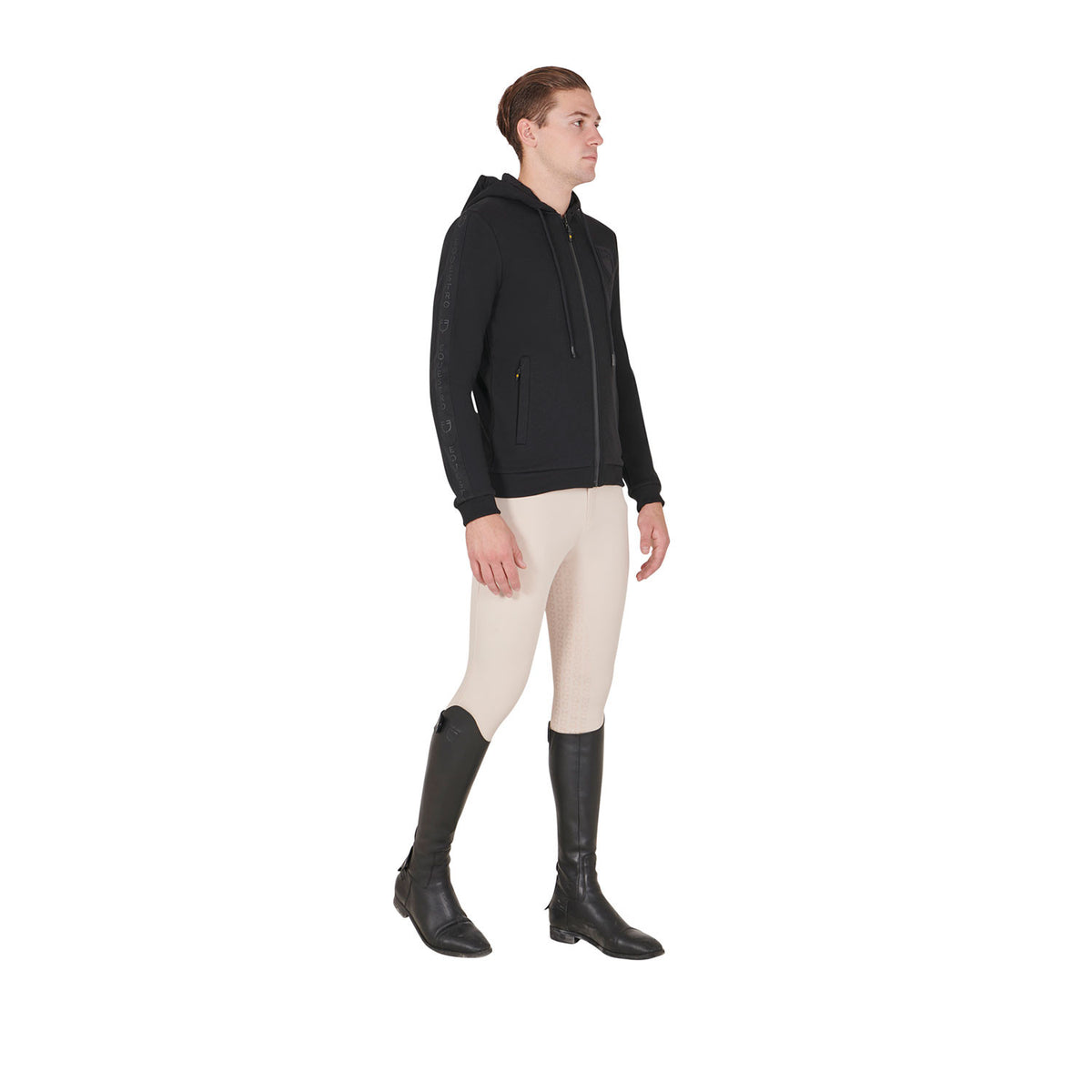 Equestro Men's hooded sweatshirt fleece inside