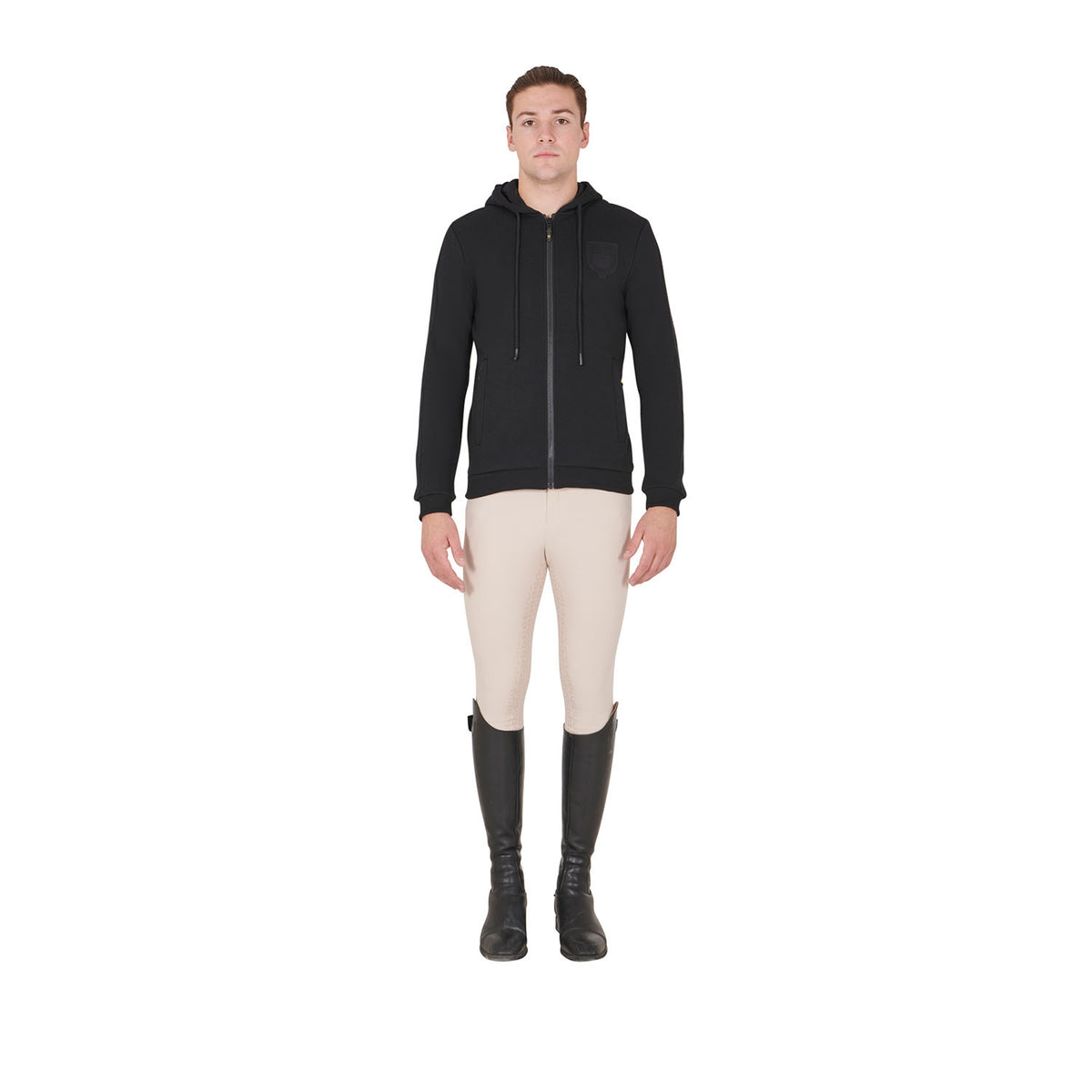 Equestro Men's hooded sweatshirt fleece inside