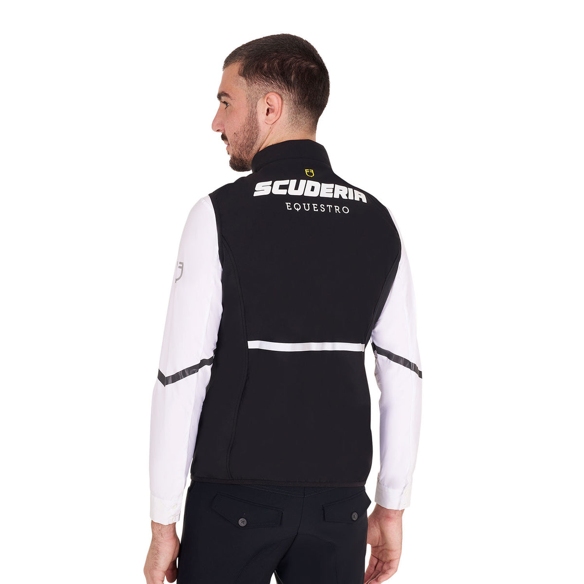 Equestro Men's slim fit sleeveless jacket in technical fabric