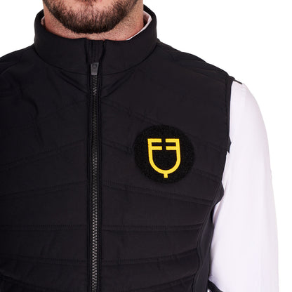 Equestro Men's slim fit sleeveless jacket in technical fabric