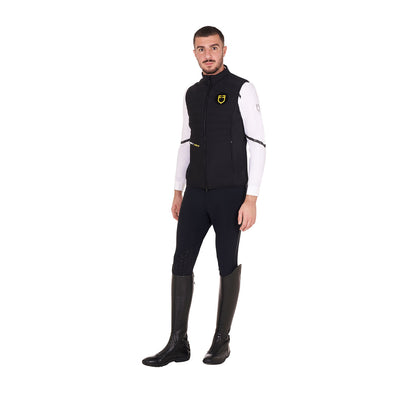 Equestro Men's slim fit sleeveless jacket in technical fabric