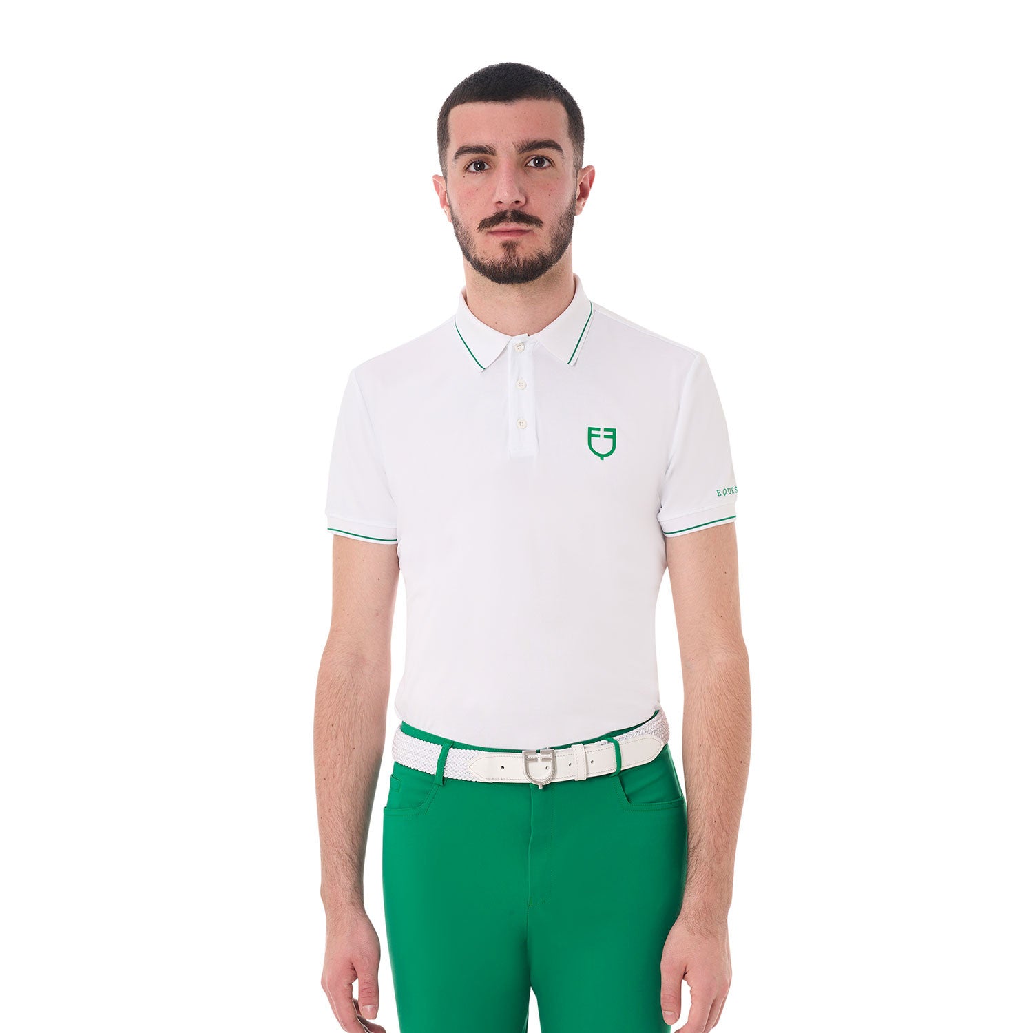 Equestro Men's training polo with contrasting details