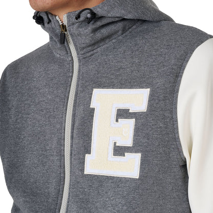 Equestro Men's institutional two-tone hoodie with front zip