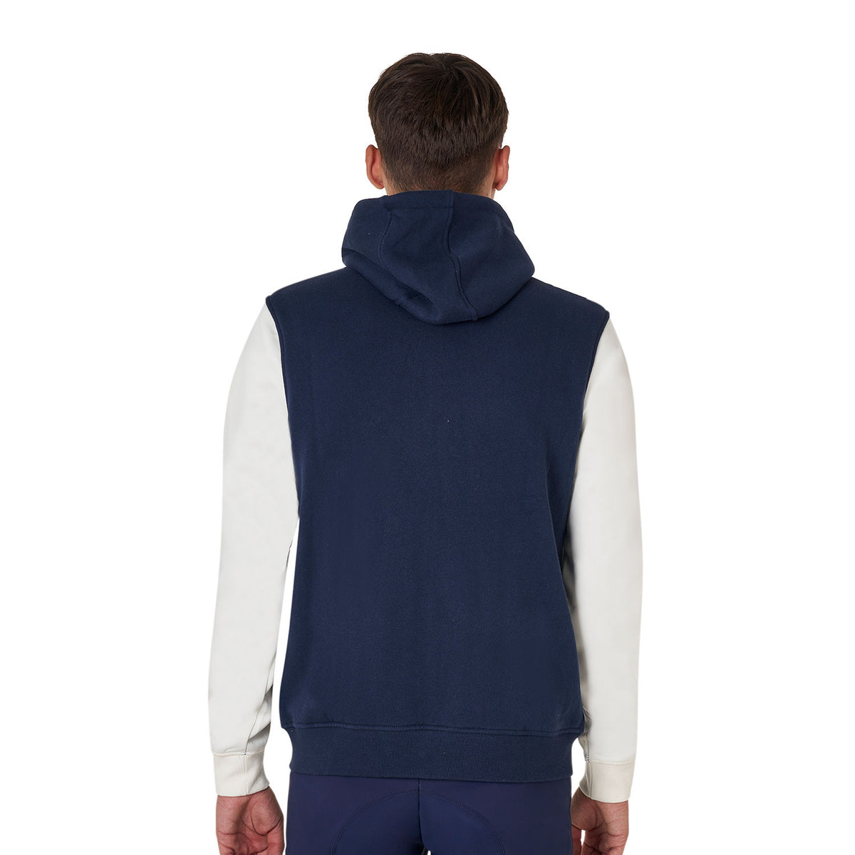 Equestro Men's institutional two-tone hoodie with front zip