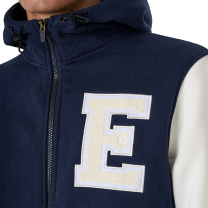 Equestro Men's institutional two-tone hoodie with front zip