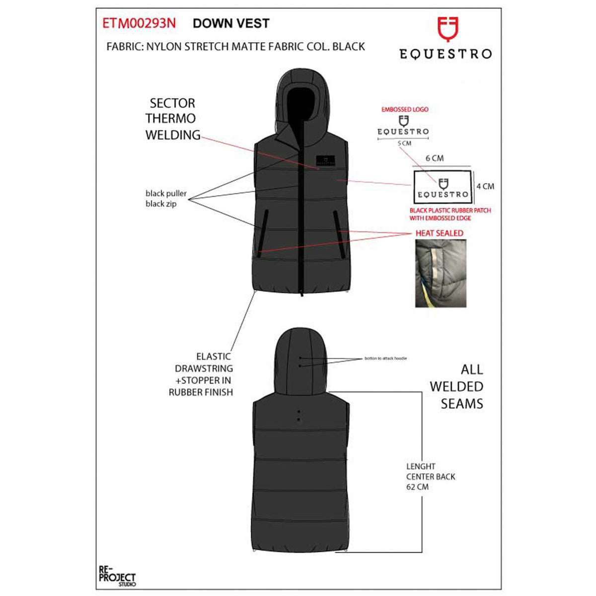 Equestro Men’s technical hooded vest Ridertechnology