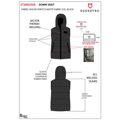 Equestro Men’s technical hooded vest Ridertechnology