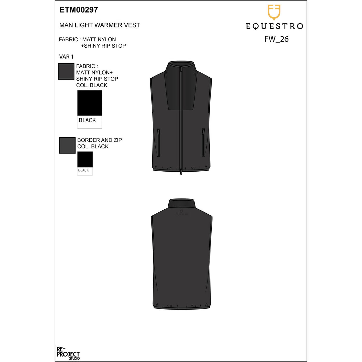 Equestro Men's vest Foldable line